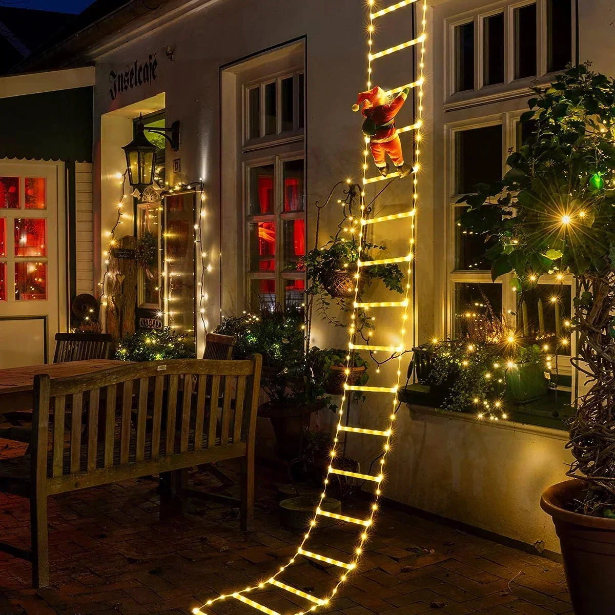 Home Decor Lighting Tree - LED Ladder Light for Santa Claus
