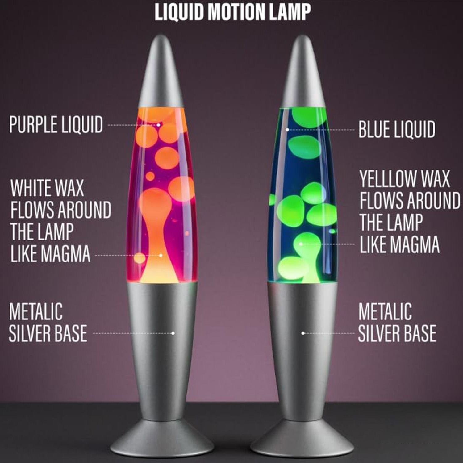 Lava Lamp Desktop - Jellyfish decorative lamp, metal base, volcanic