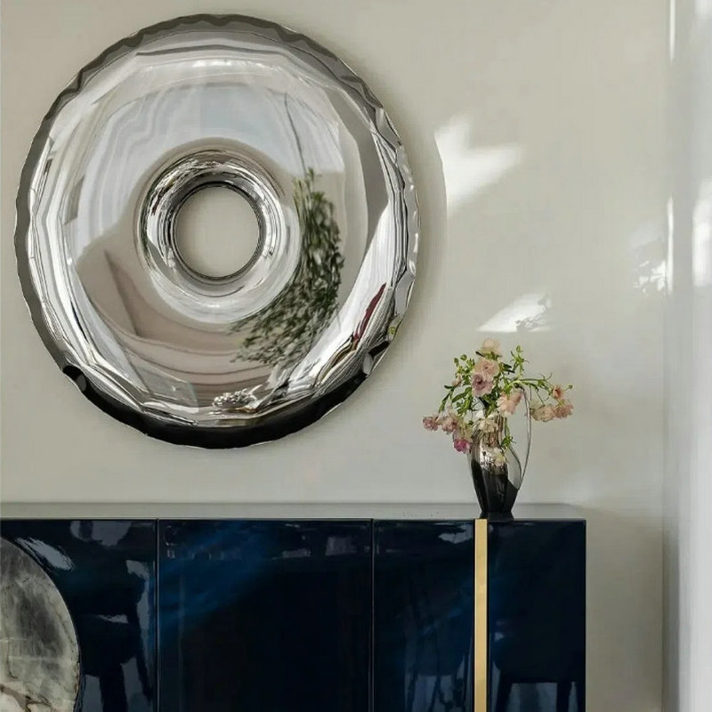 Lighting Decoration Ideas - Stainless steel electroplated donut wall decoration,