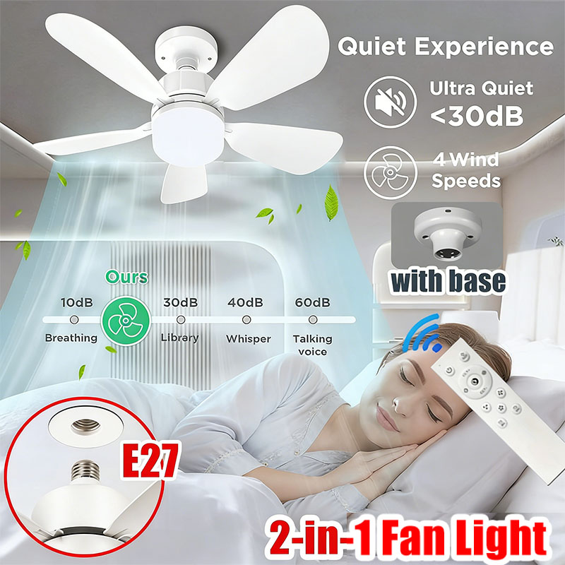 Decor Lighting Ceiling Fans - E27 Screw Ceiling Fan Light with