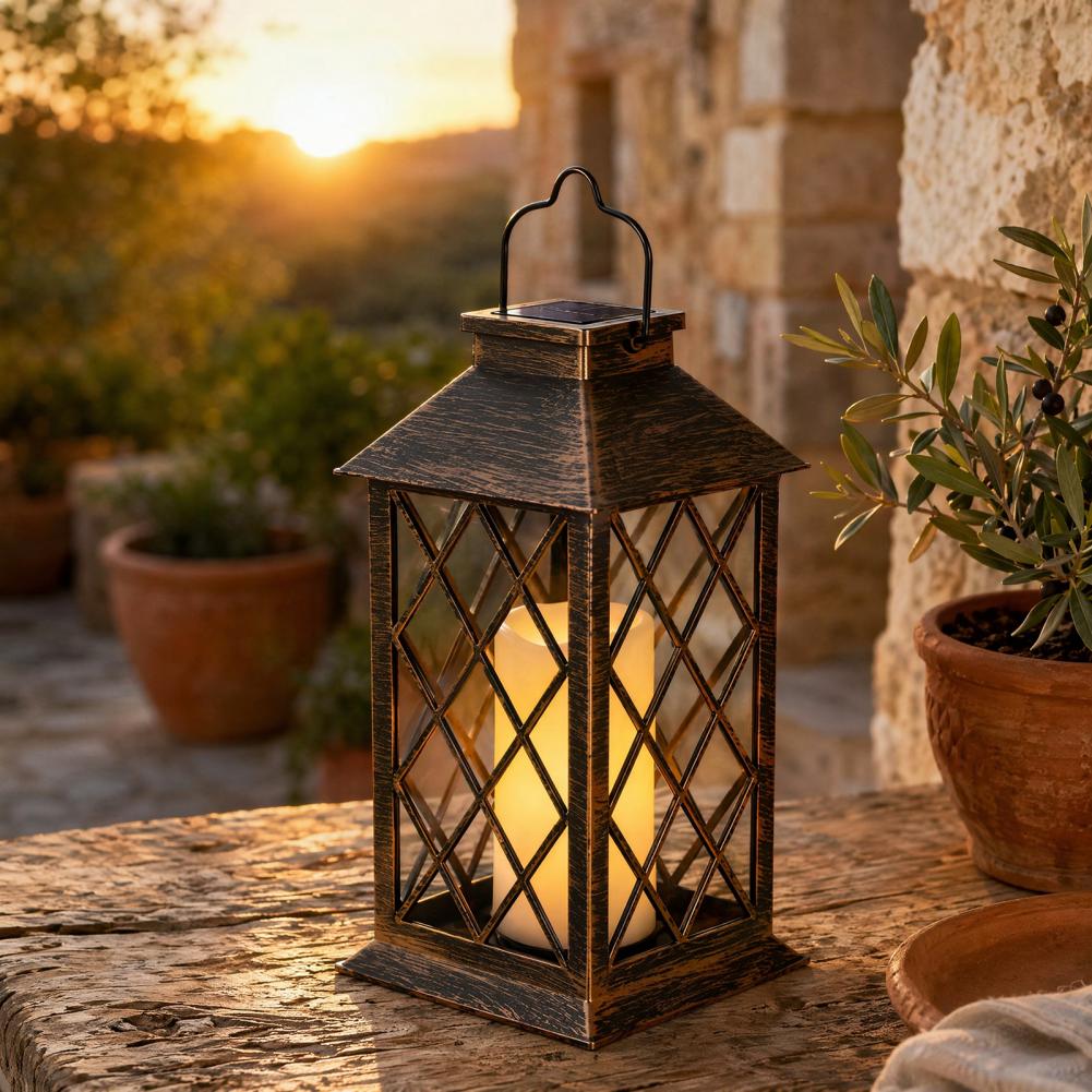 Lighting Decor Outdoor - Retro Solar Lantern, Outdoor Solar Candle