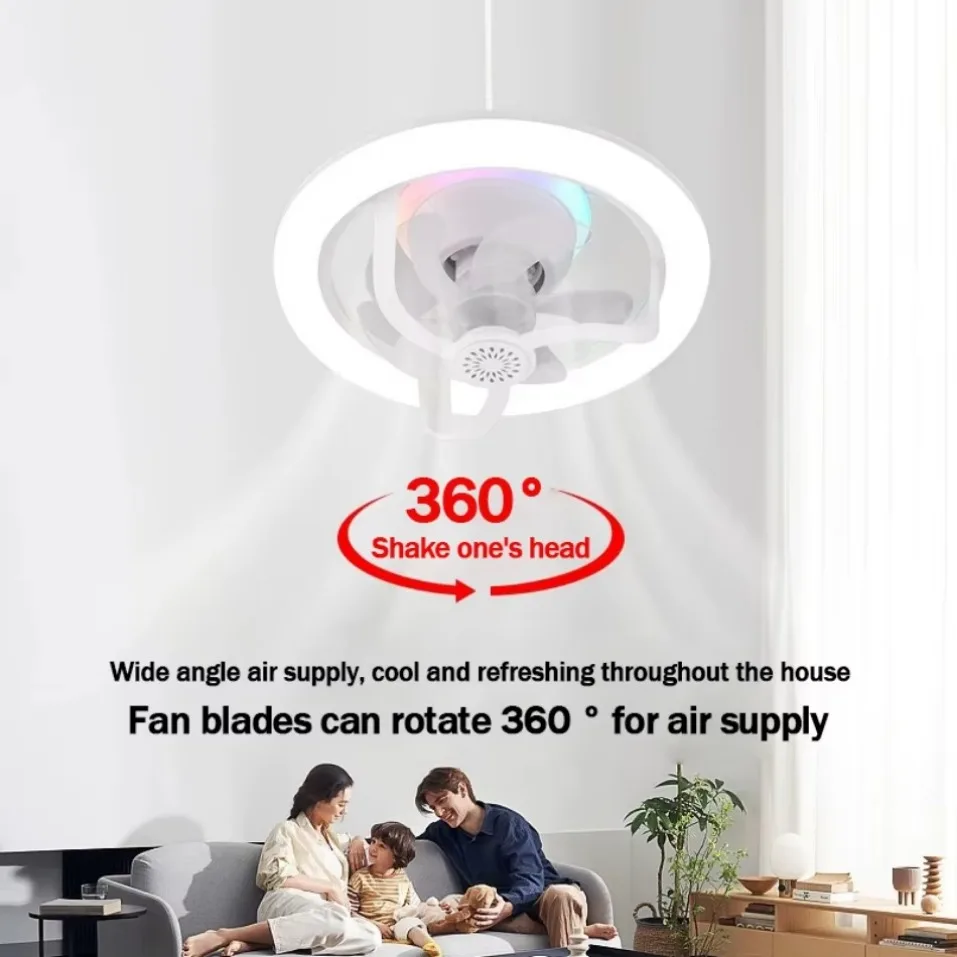 Decor Lighting Ceiling Fans - 360°Rotating E27 Ceiling Fan Bulb with