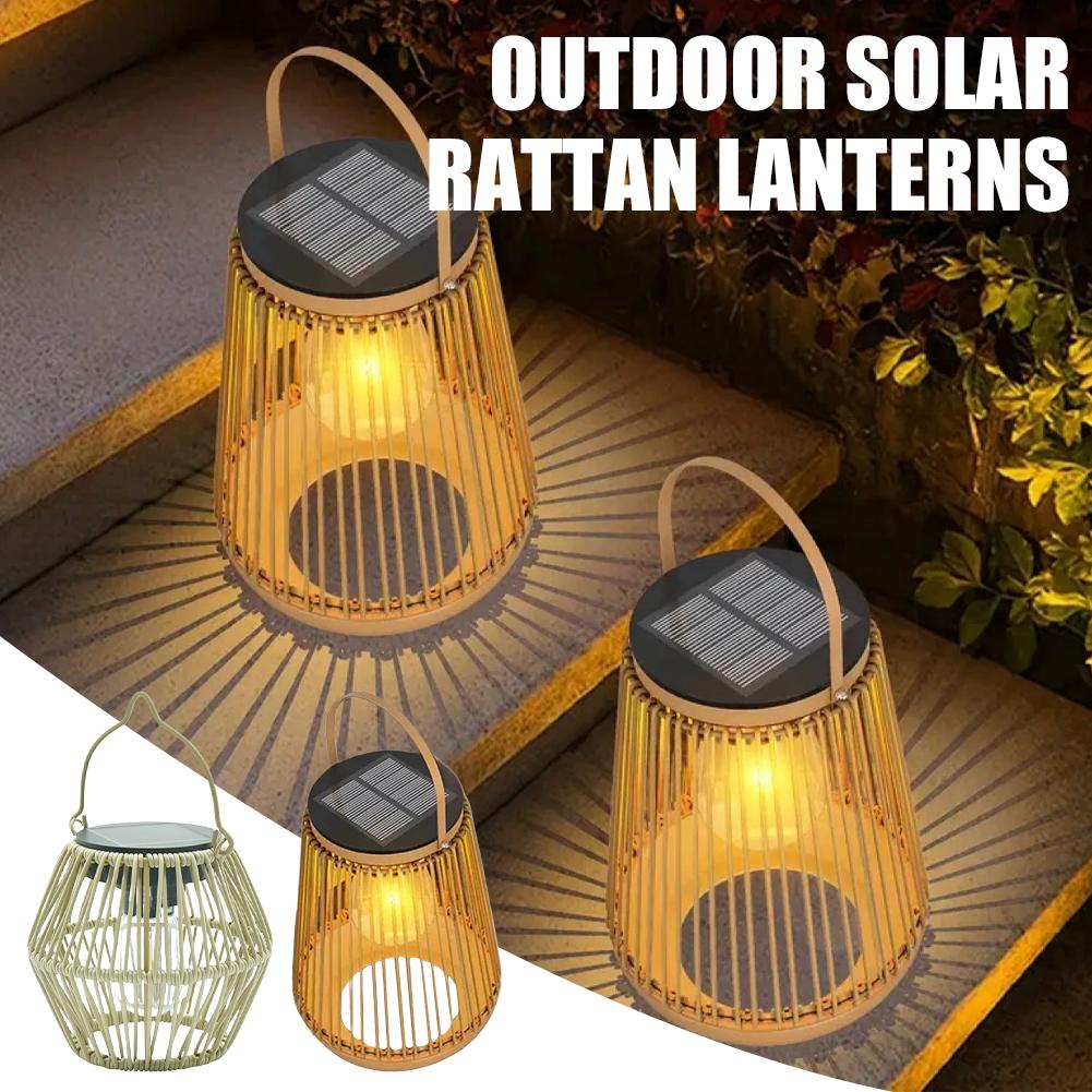 Lighting Decor Outdoor - IP65 Waterproof Solar Rattan Lantern Por