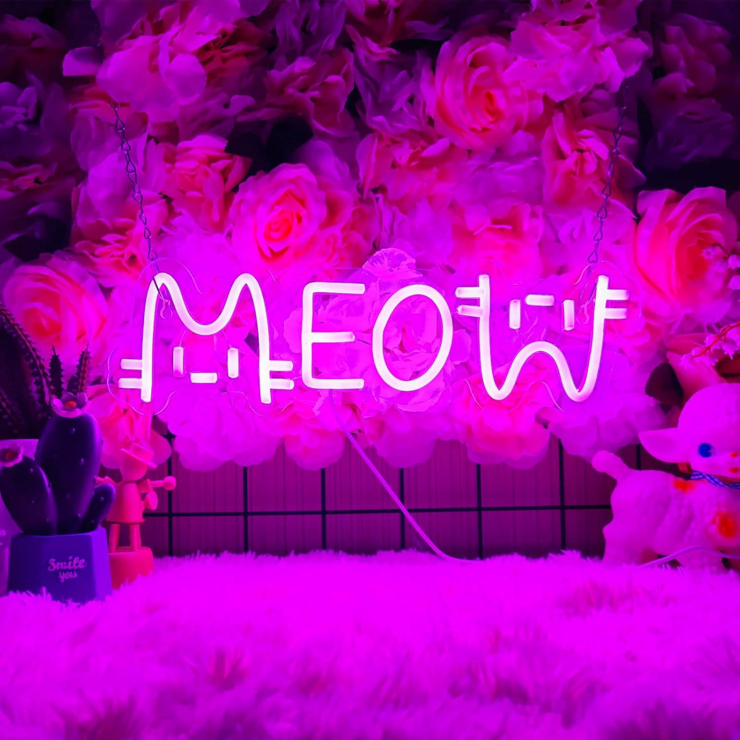 Lighting Decor Home - Meow Neon Sign Cat USB Powered