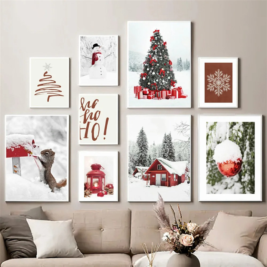 Wall Decor Lighting Tree - Vintage Posters and Prints Christmas Tree