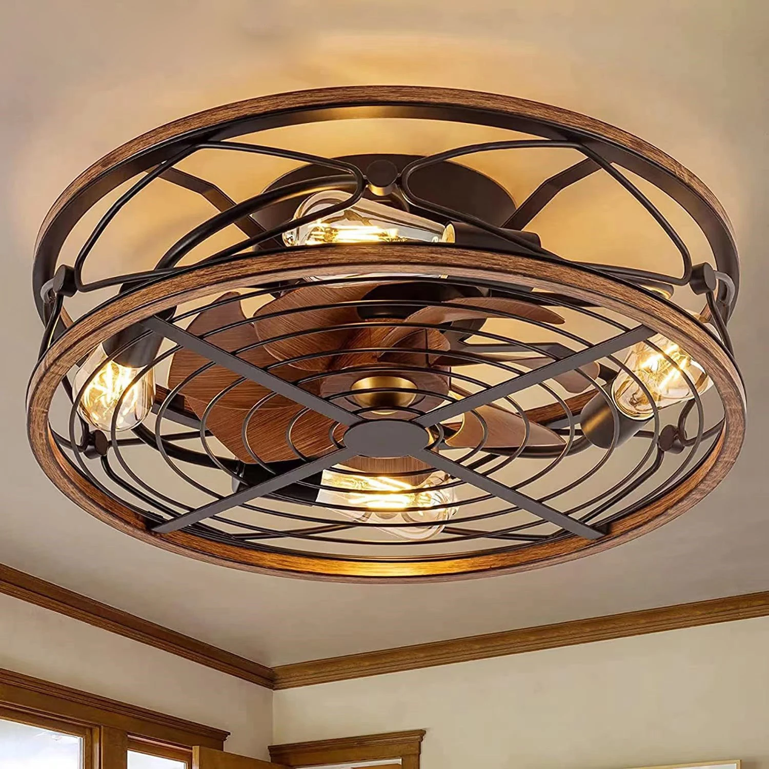 Decor Lighting Ceiling Fans - Retro living room ceiling fan light