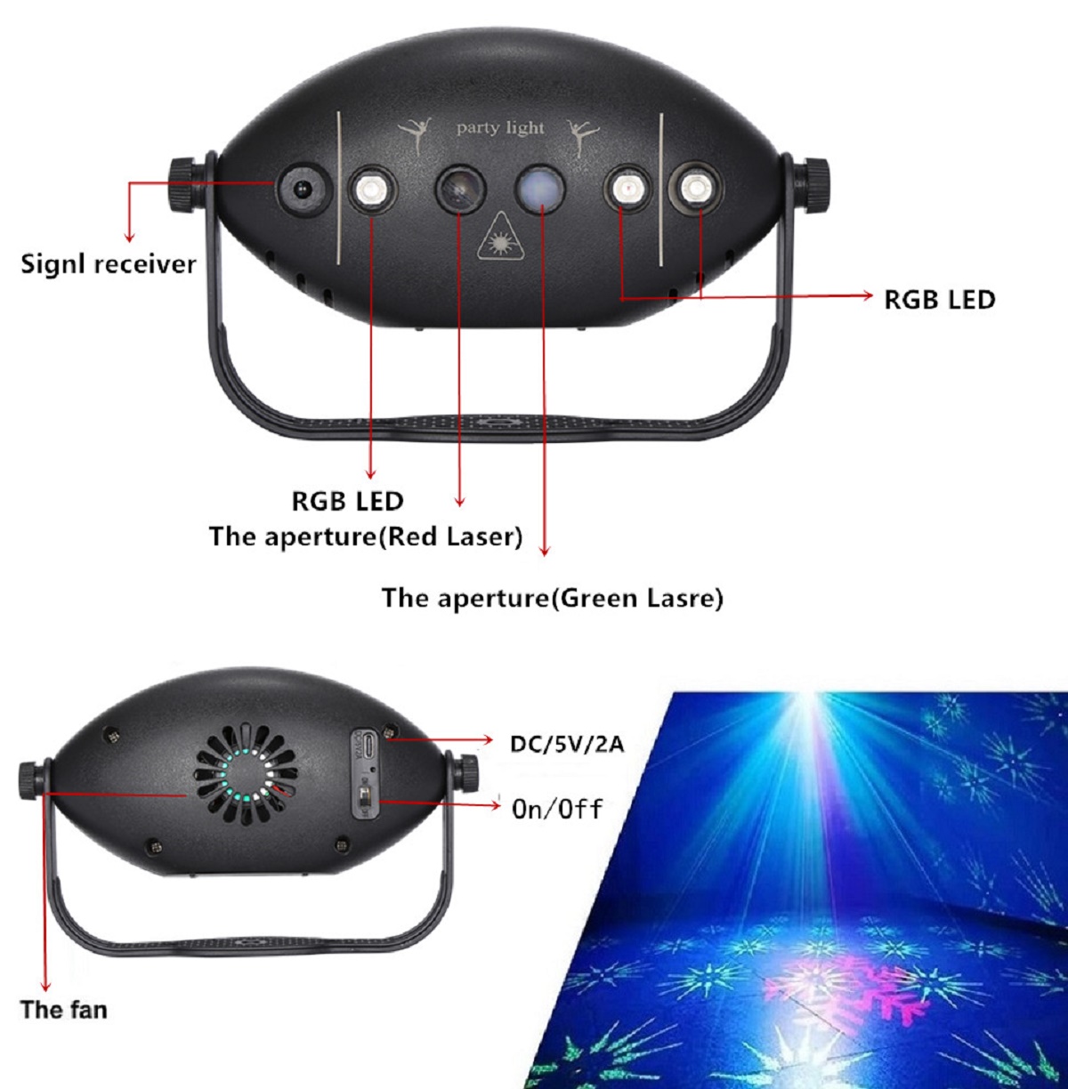 RGB Disco Lights Stage DJ Part - Lighting Effect Home Decor 评论和价格