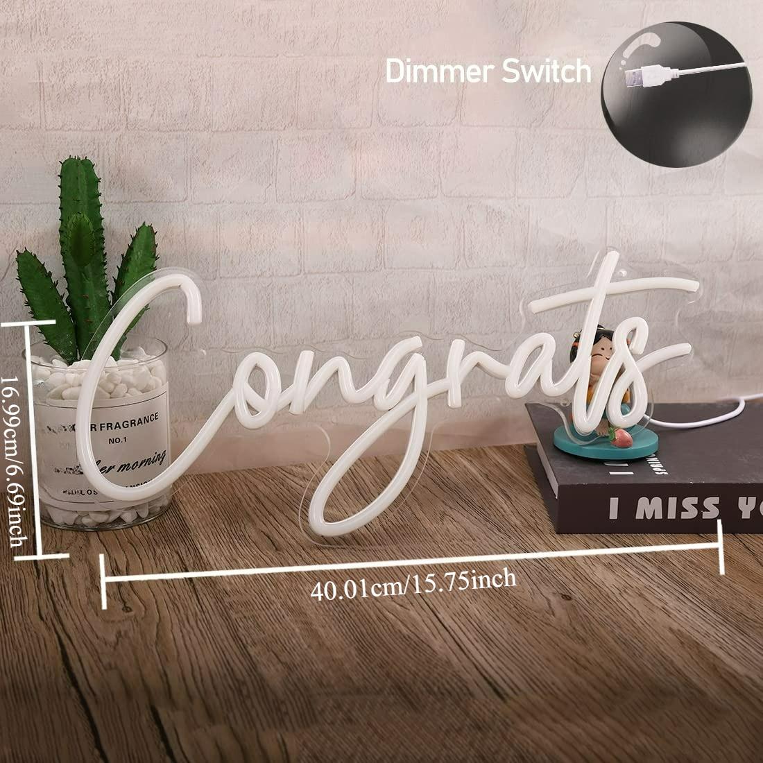 Congrats Neon Sign USB Dimmabl - Lighting Decor For Wedding 评论和价格