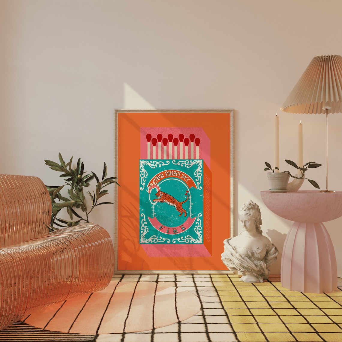 You Light My Fire Orange Match - Lighting Decor Living Room 评论和价格