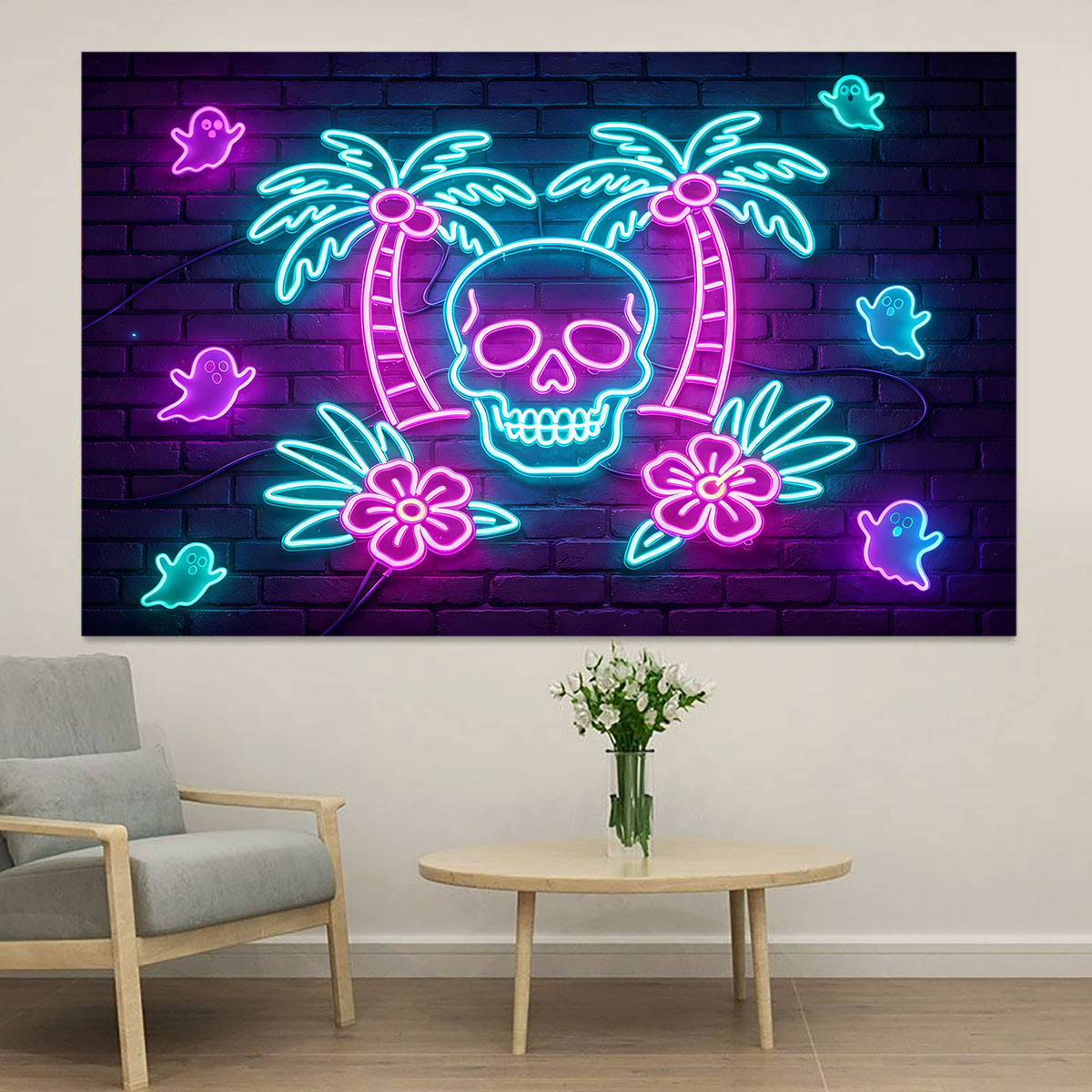 Neon Light Wall Sticker Palm T - Wall Decor Lighting Tree 评论和价格