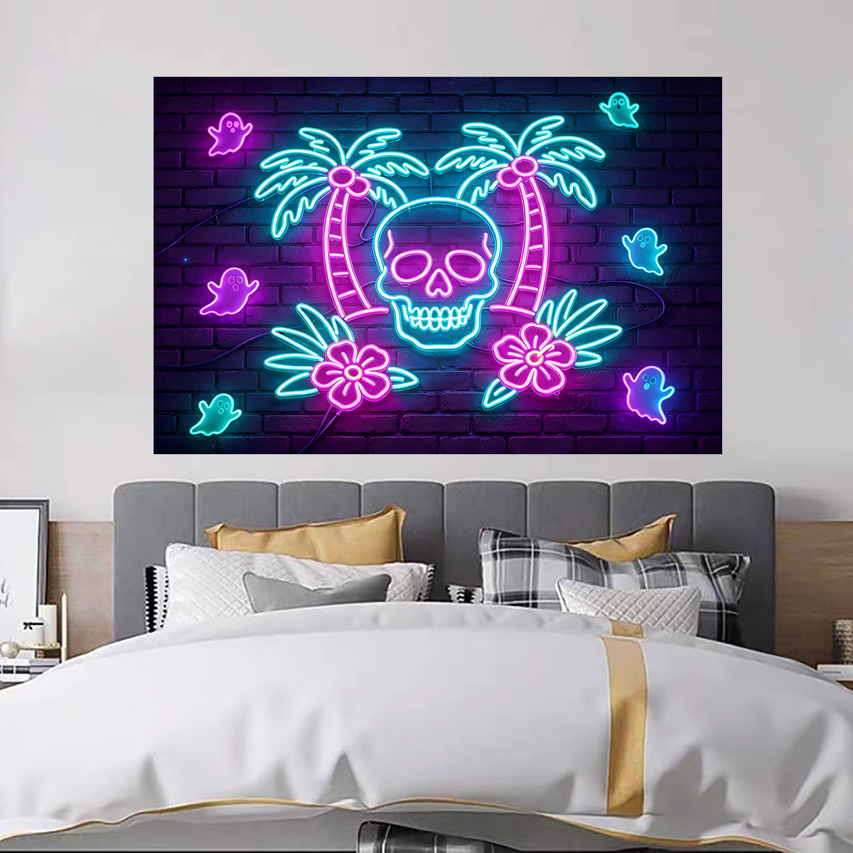 Neon Light Wall Sticker Palm T - Wall Decor Lighting Tree 评论和价格
