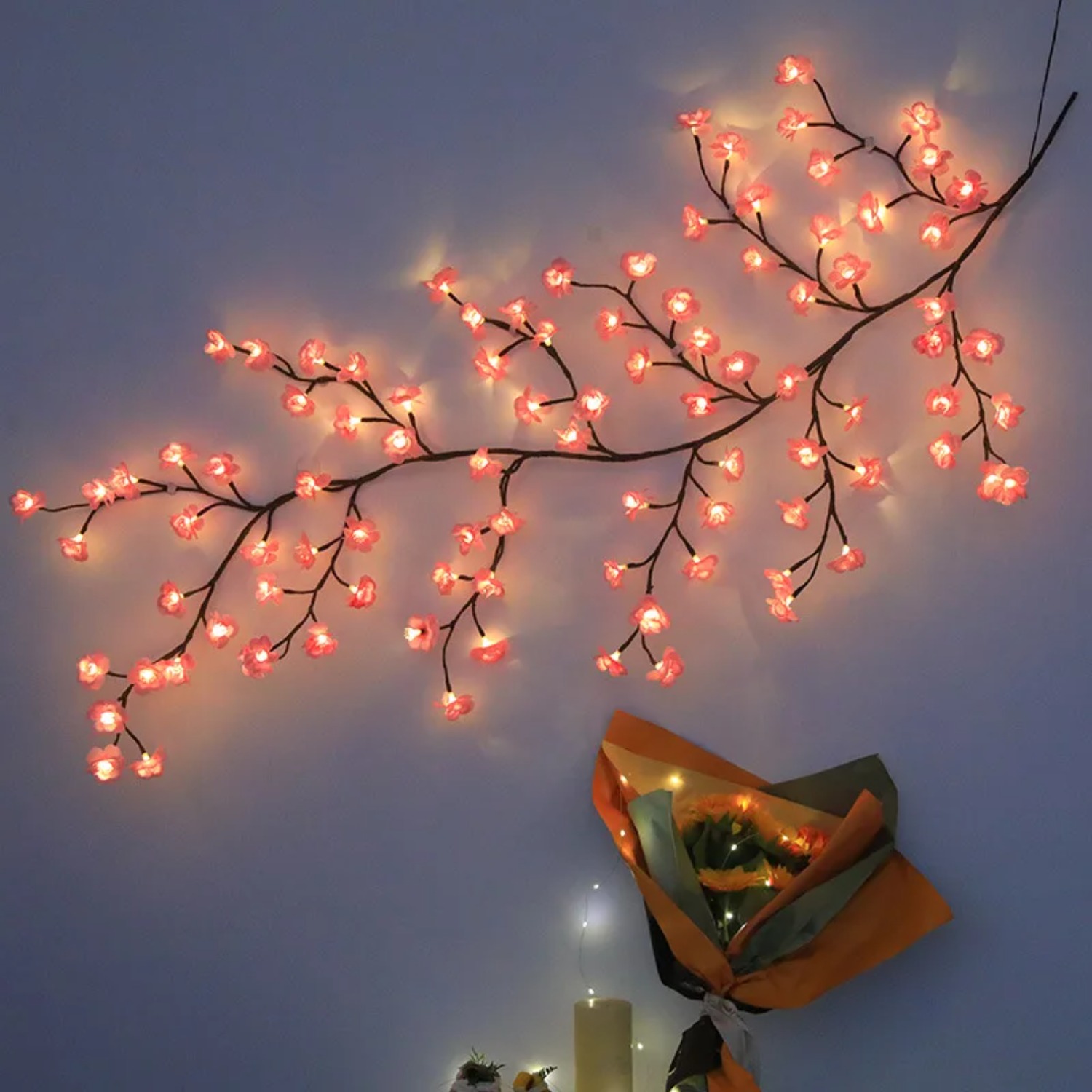 1.8M Cherry LED Tree Branch Li - Wall Decor Lighting Tree 评论和价格