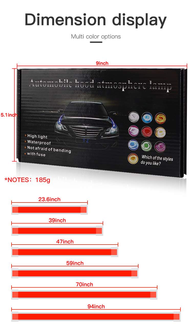12V White Car Hood Light Strip - Lighting Decoration Ideas 评论和价格