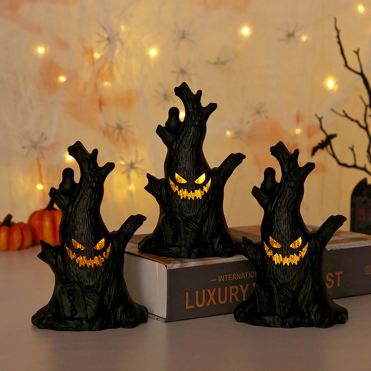 Halloween LED Ghost Tree Light - Home Decor Lighting Tree 评论和价格