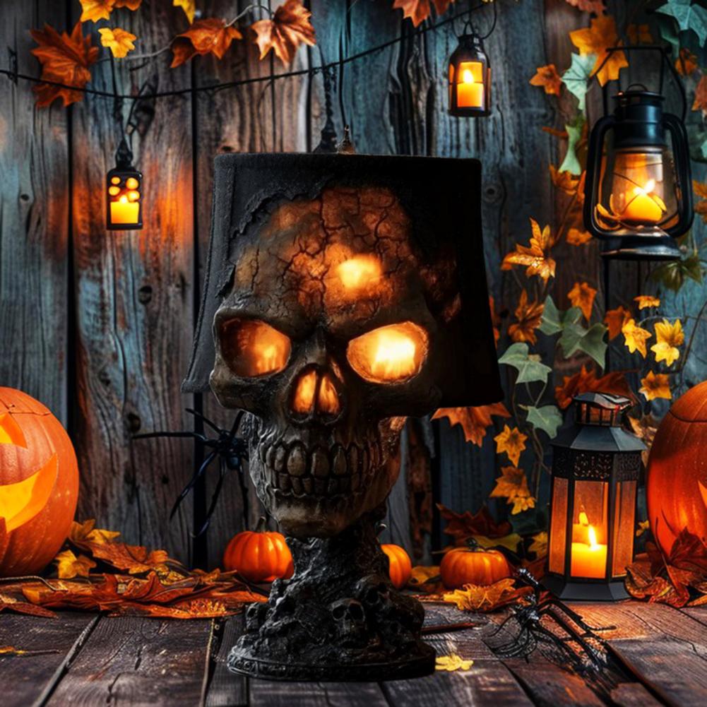 Halloween Lava Stone Skull Lam - Unique Lighting Decor 评论和价格