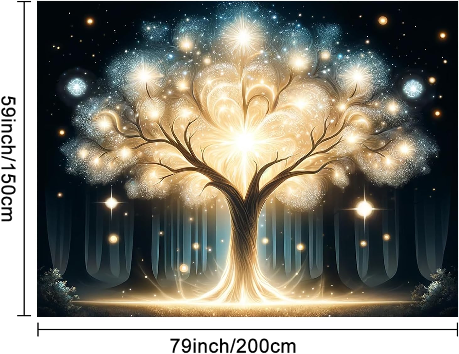 Glowing Spirit Tree UV Black L - Wall Decor Lighting Tree 评论和价格