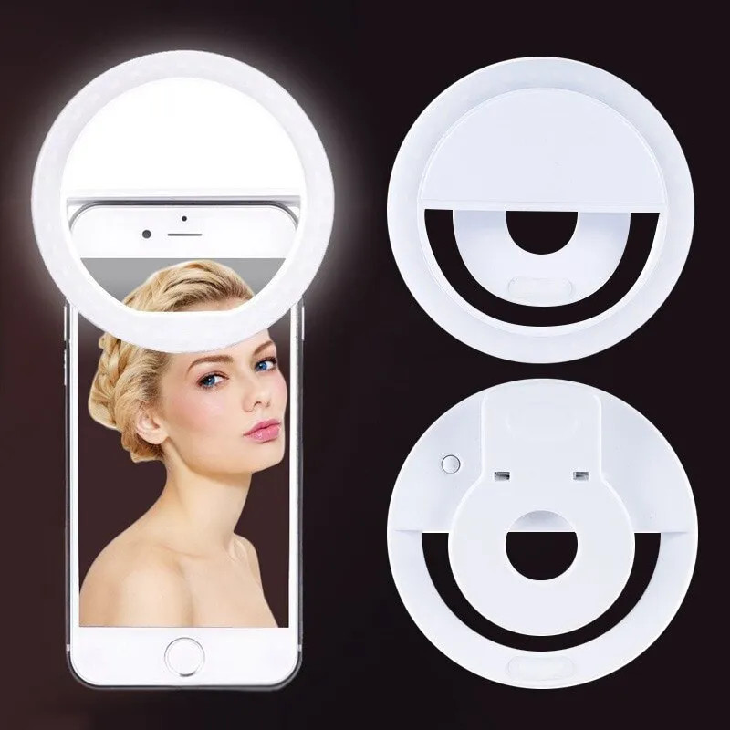 USB Rechargeable LED Selfie Ri - Lighting Gallery 评论和价格