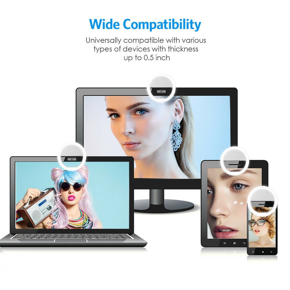 USB Rechargeable LED Selfie Ri - Lighting Gallery 评论和价格