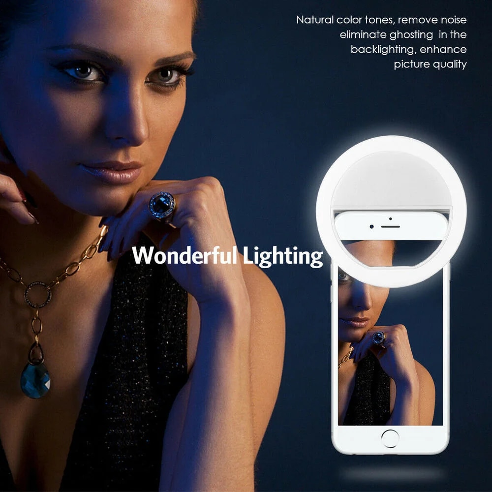 USB Rechargeable LED Selfie Ri - Lighting Gallery 评论和价格