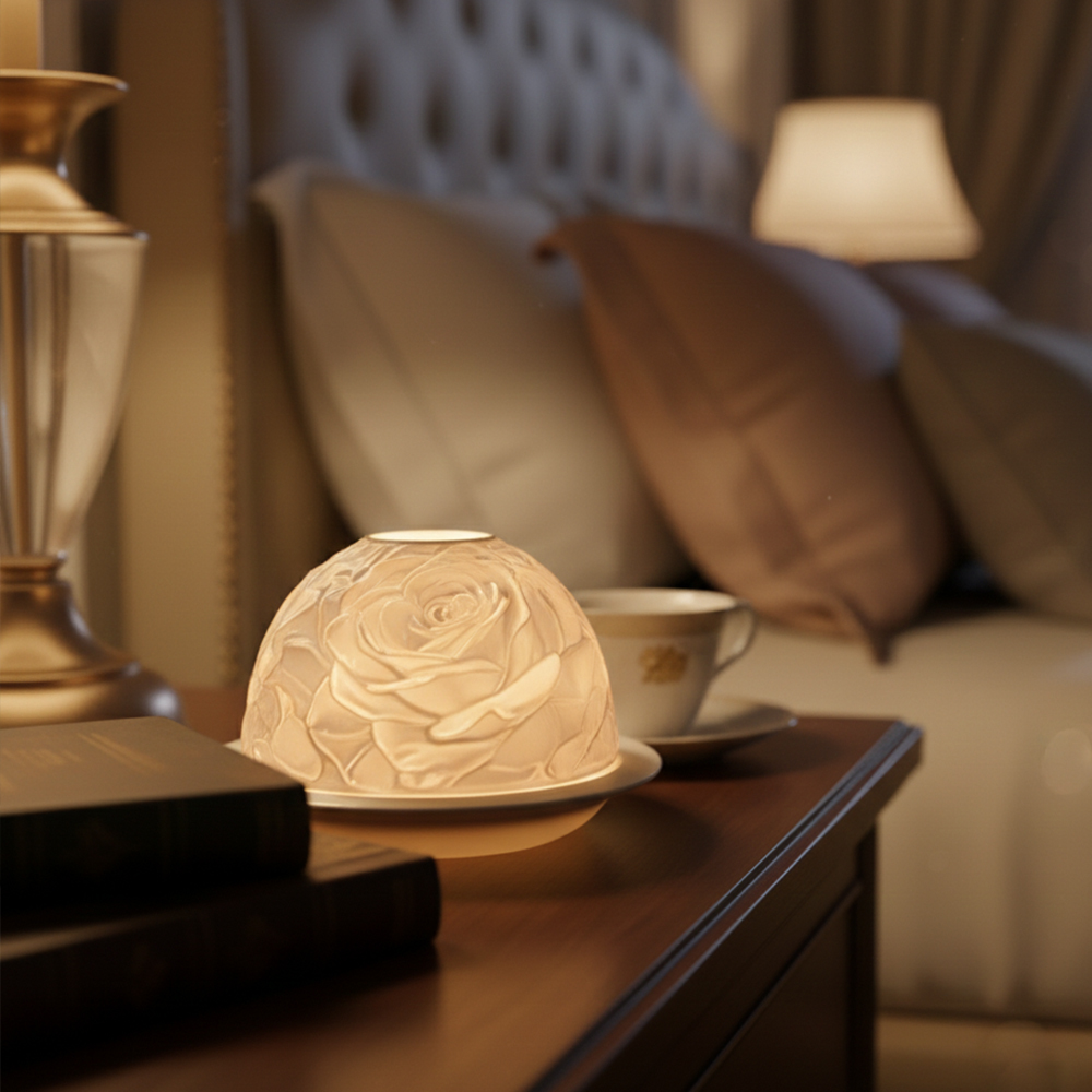 Elegant Rose Porcelain Candle  - Lighting Decor Living Room 评论和价格