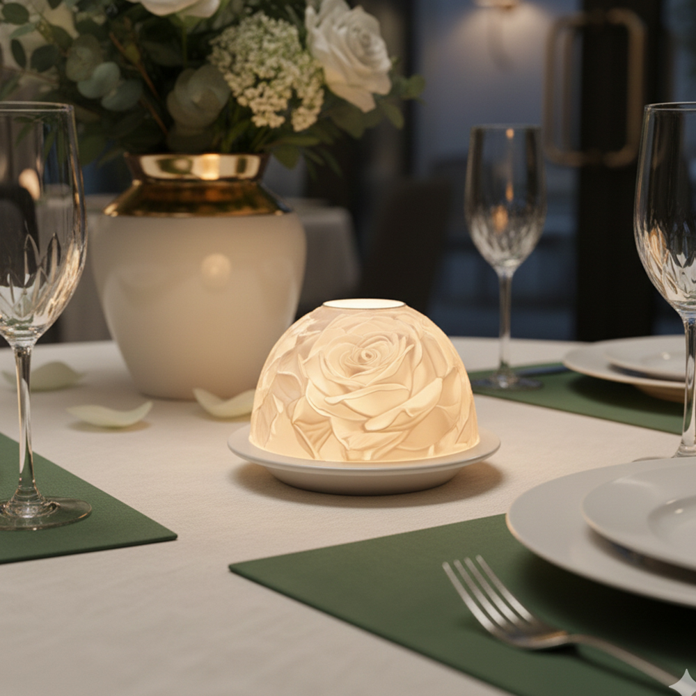 Elegant Rose Porcelain Candle  - Lighting Decor Living Room 评论和价格
