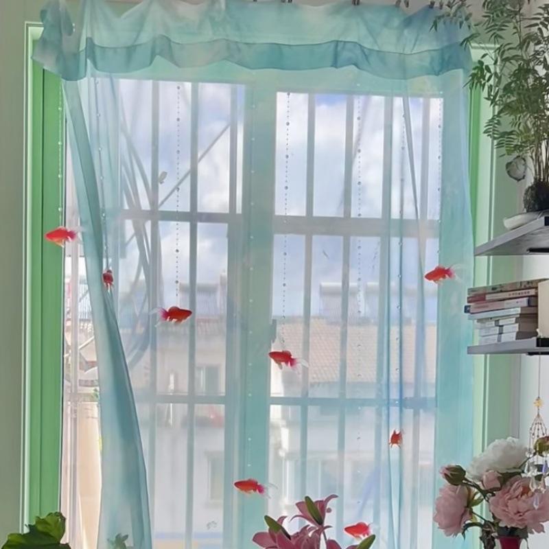 Light Blue Solid Sheer Voile W - Lighting Decoration Ideas 评论和价格