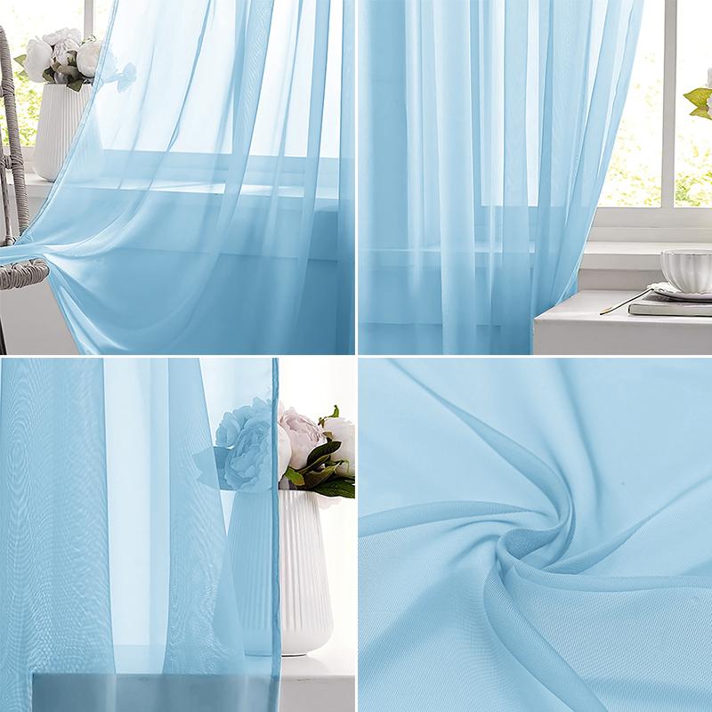 Light Blue Solid Sheer Voile W - Lighting Decoration Ideas 评论和价格