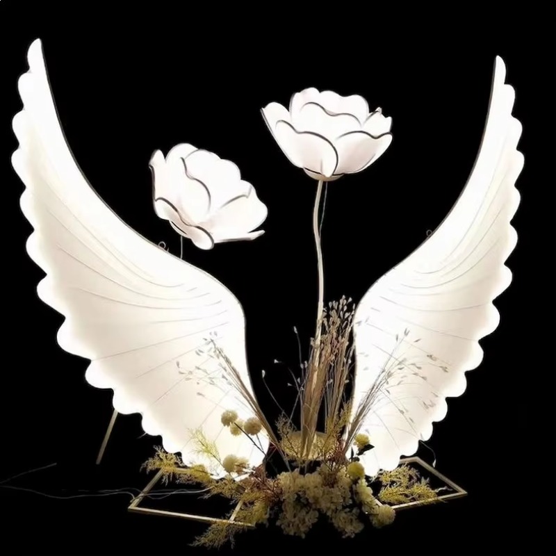 Glowing Angel Wings Light Prop - Lighting Decor For Wedding 评论和价格