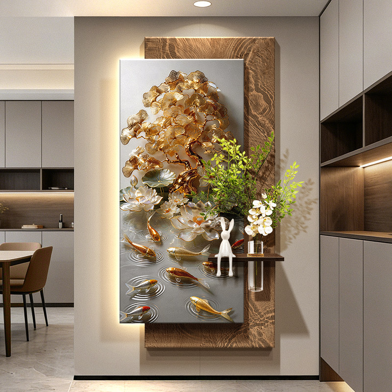 Nine Fish Gathering Wealth Pic - Wall Decor Lighting Tree 评论和价格
