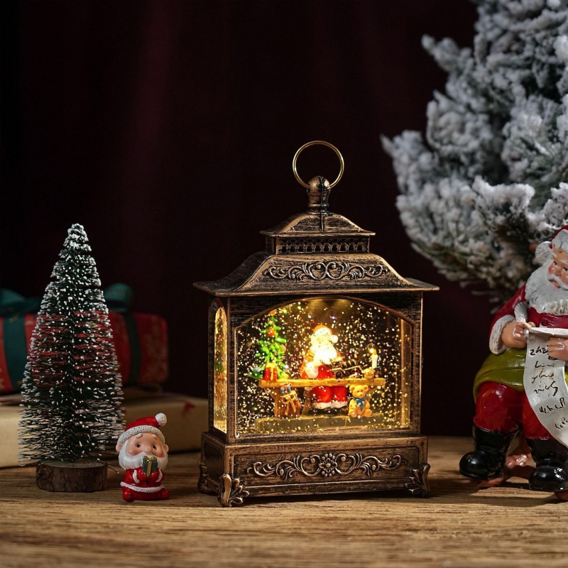Snow Globe Music Box Christmas - Home Decor Lighting Tree 评论和价格