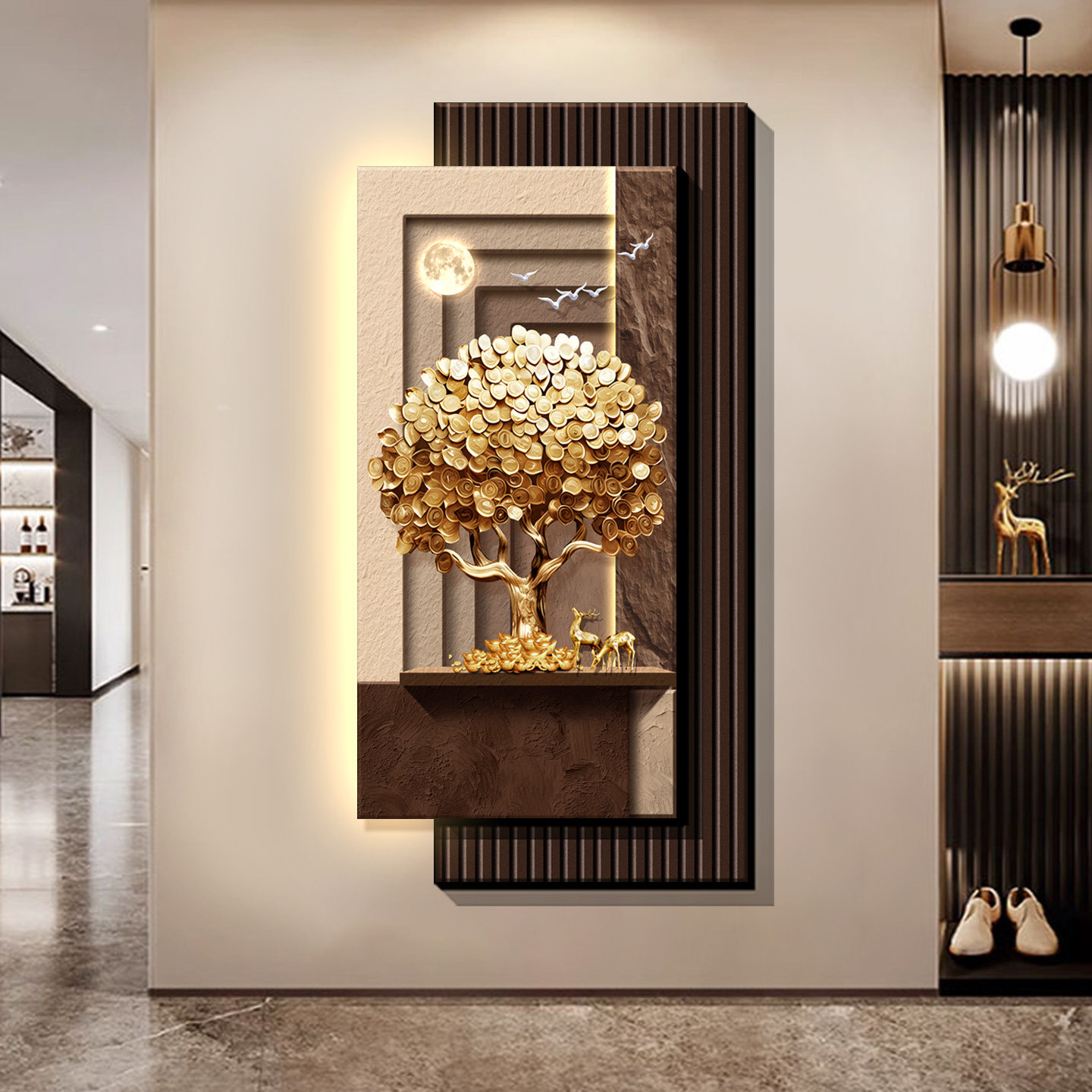 Decorative paintings at the en - Wall Decor Lighting Tree 评论和价格