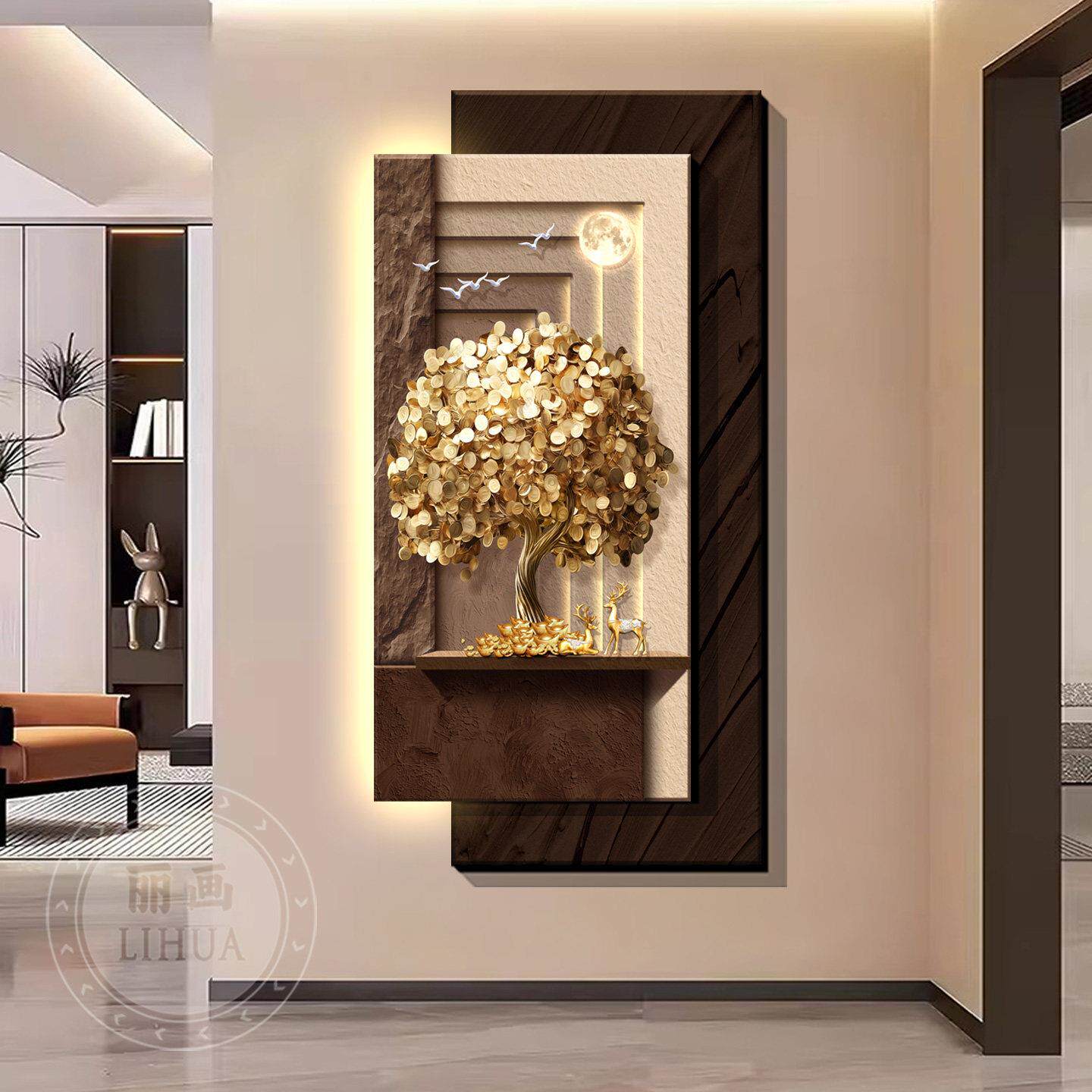 Decorative paintings at the en - Wall Decor Lighting Tree 评论和价格