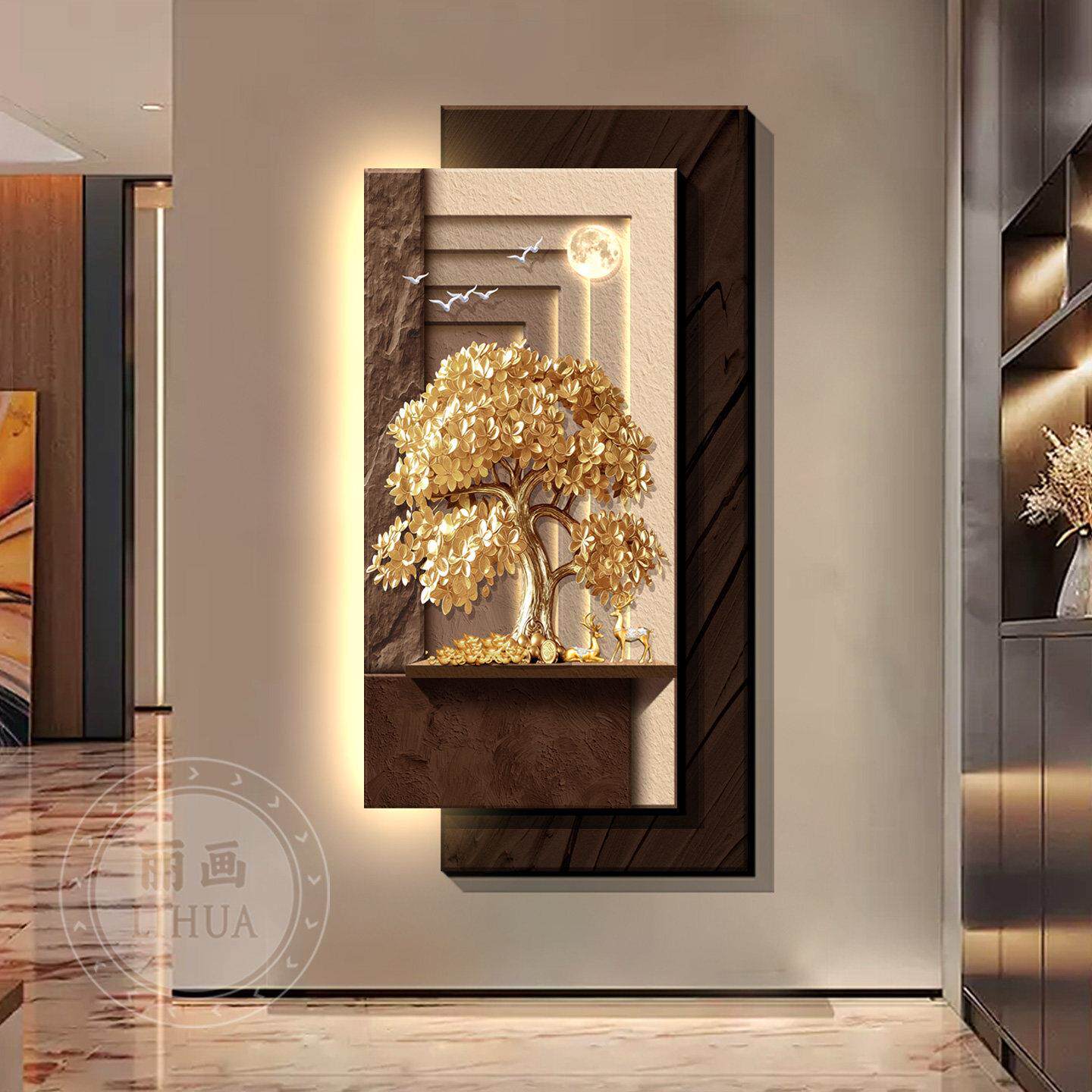 Decorative paintings at the en - Wall Decor Lighting Tree 评论和价格