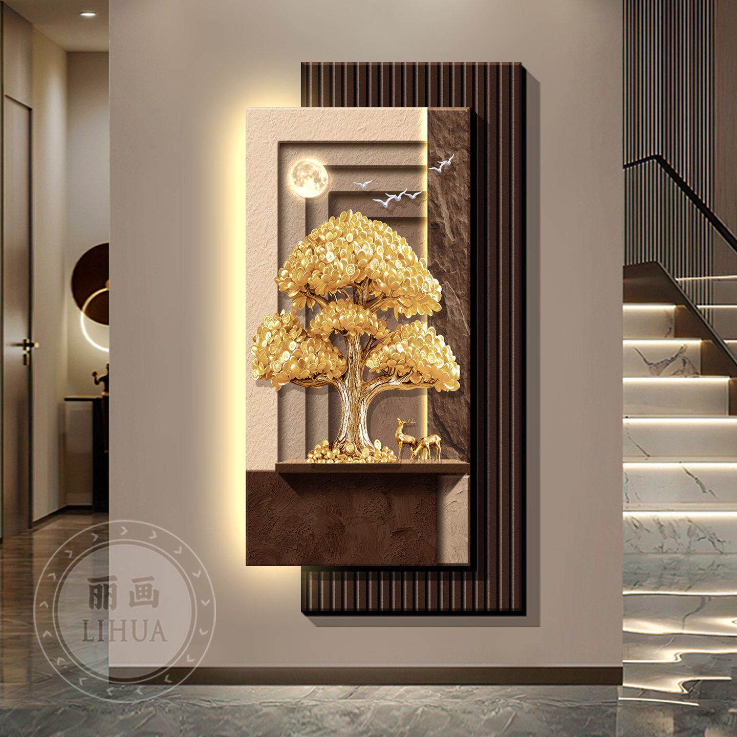 Decorative paintings at the en - Wall Decor Lighting Tree 评论和价格