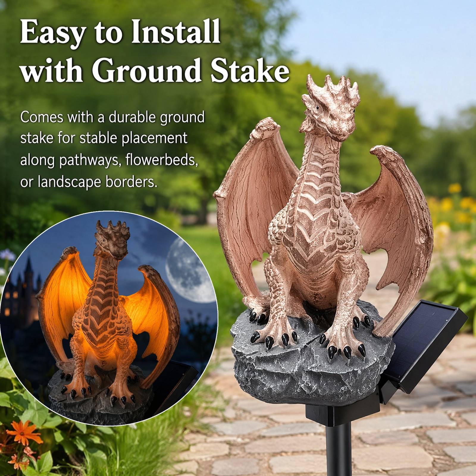 Solar Floor Lamp Dragon Figuri - Unique Lighting Decor 评论和价格