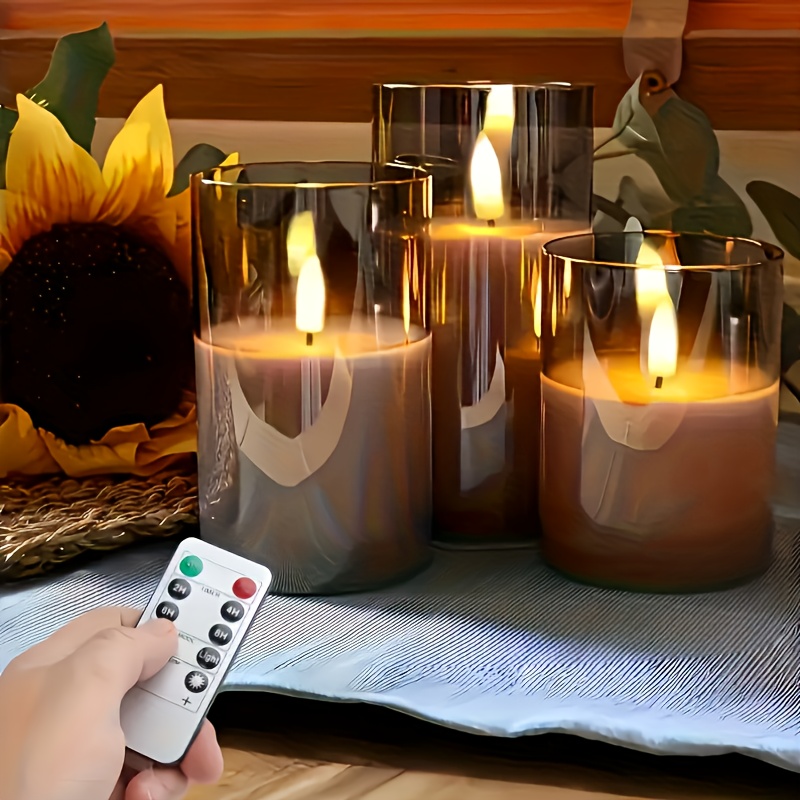 3 Pack Rechargeable Pillar Fak - Lighting Decor Living Room 评论和价格