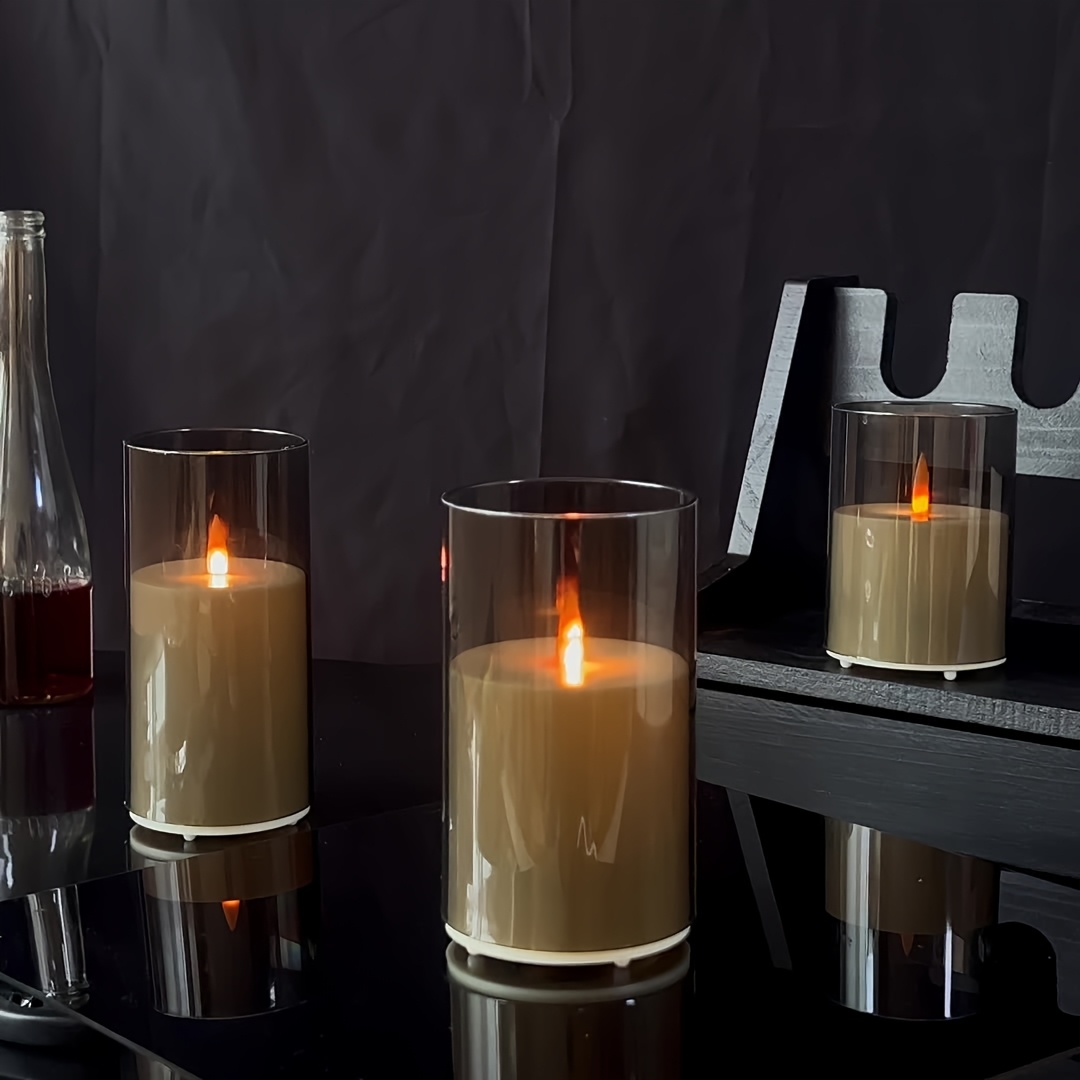 3 Pack Rechargeable Pillar Fak - Lighting Decor Living Room 评论和价格