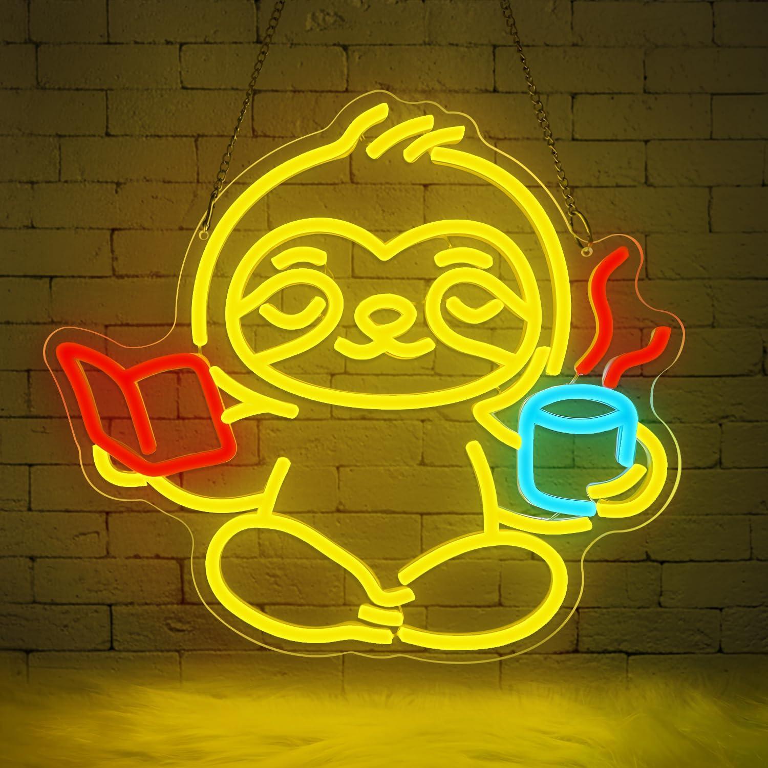 Sloth Neon Sign USB Dimmable L - Lighting Decor Living Room 评论和价格