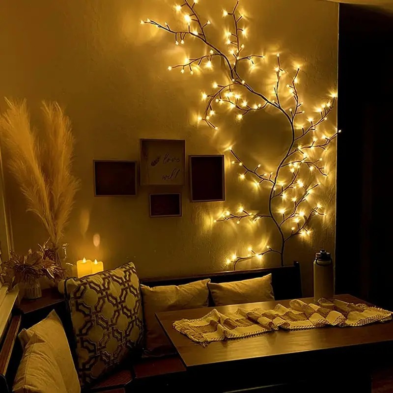 144 LEDs String Light Tree Bra - Wall Decor Lighting Tree 评论和价格