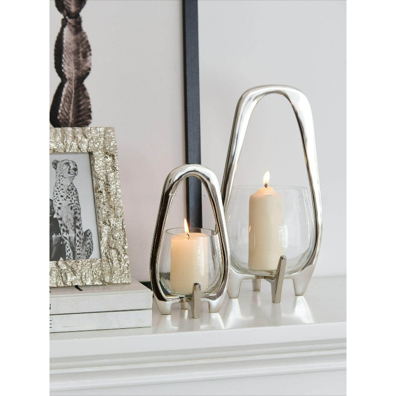 Luxury Silver Lantern Candlest - Lighting Decor Living Room 评论和价格