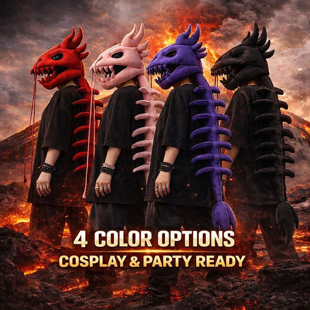 Dragon Skull Spine Plush Hood  - Unique Lighting Decor 评论和价格