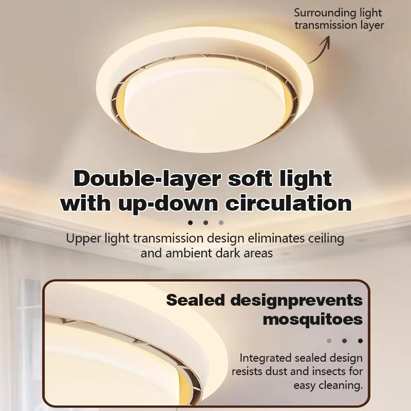 LED Bladeless Fan Light Walnut - Decor Lighting Ceiling Fans 评论和价格