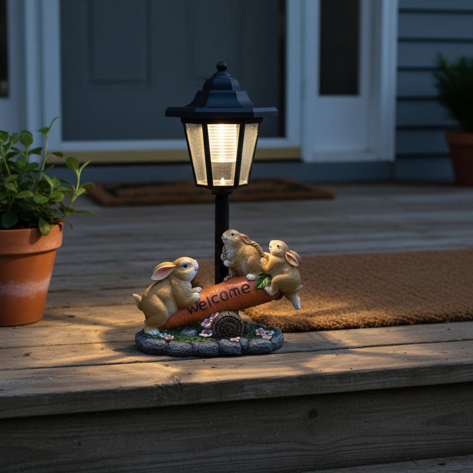 Solar Rabbit Statue Decorative - Lighting Decoration Ideas 评论和价格