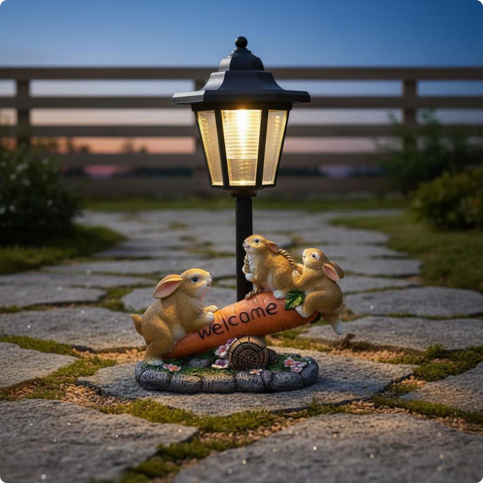 Solar Rabbit Statue Decorative - Lighting Decoration Ideas 评论和价格