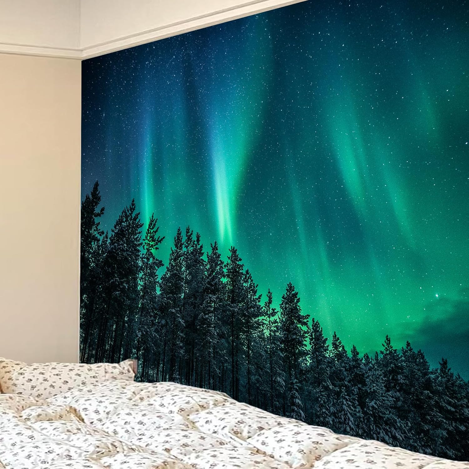 Large Northern Lights Tapestry - Wall Decor Lighting Tree 评论和价格