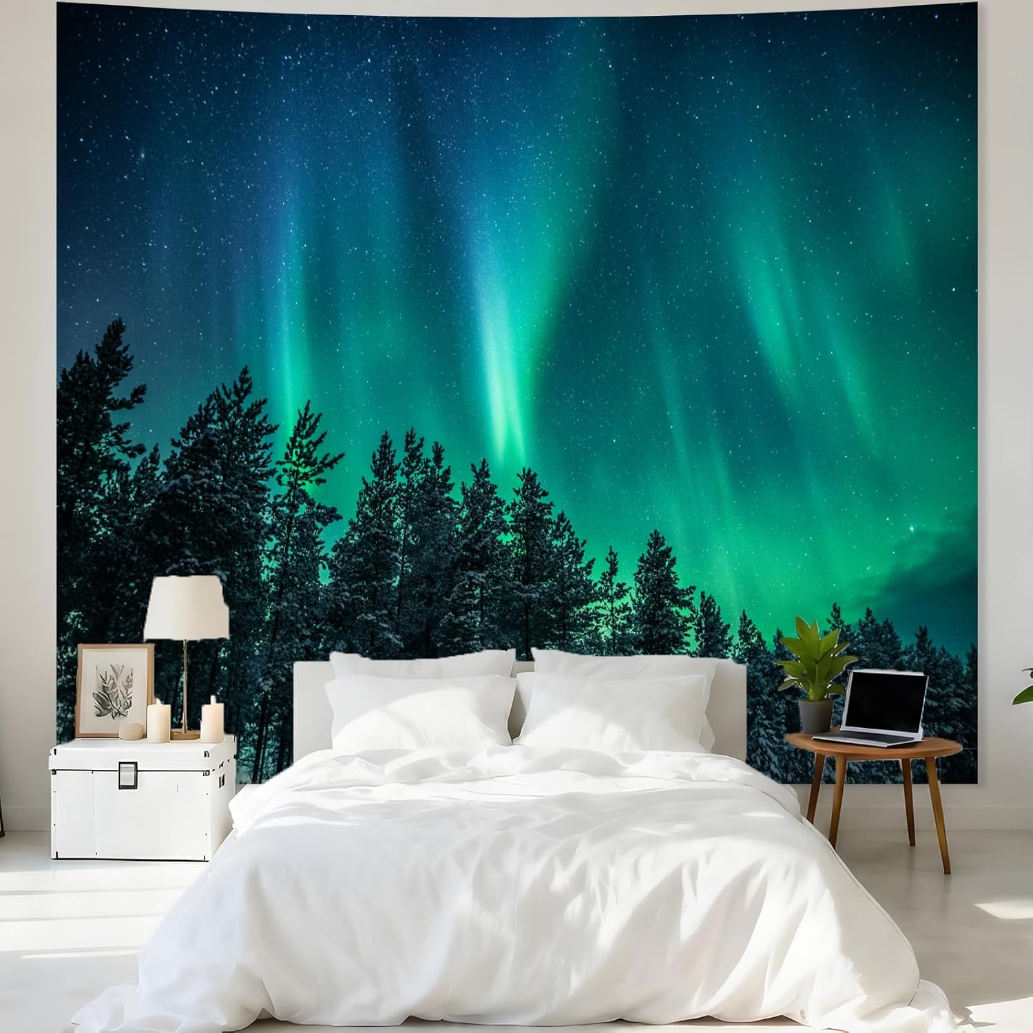 Large Northern Lights Tapestry - Wall Decor Lighting Tree 评论和价格