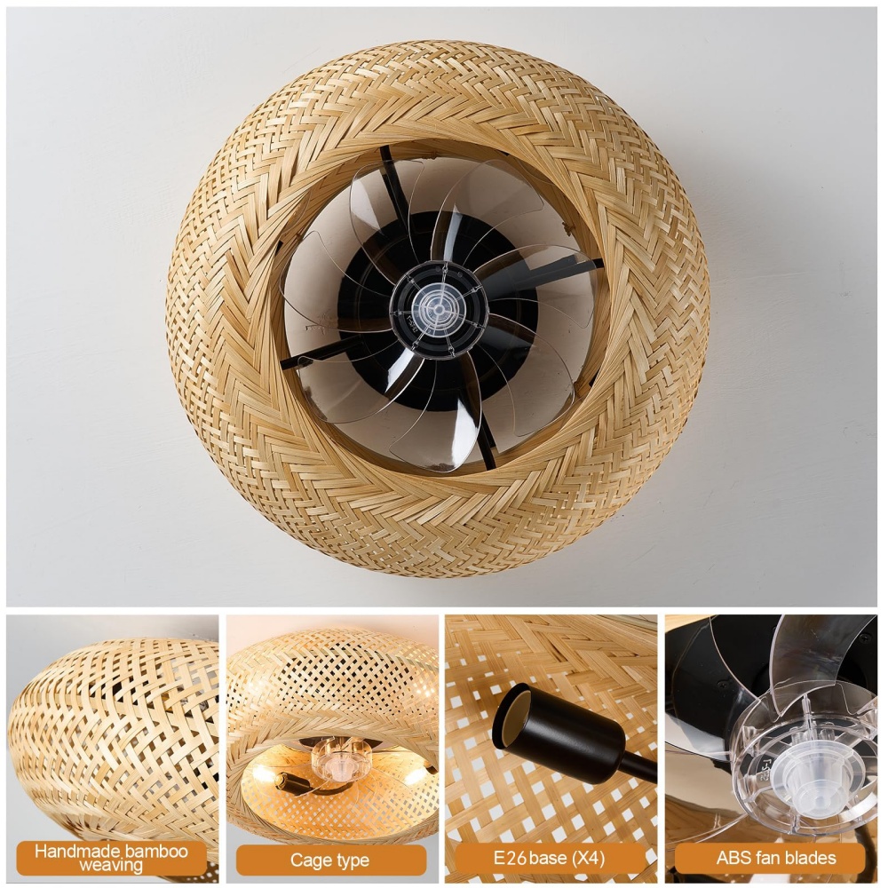 Bamboo Remote Control Ceiling  - Decor Lighting Ceiling Fans 评论和价格