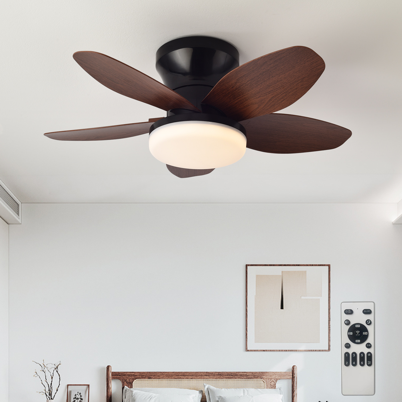 Retro LED Ceiling Fan Light Mu - Decor Lighting Ceiling Fans 评论和价格