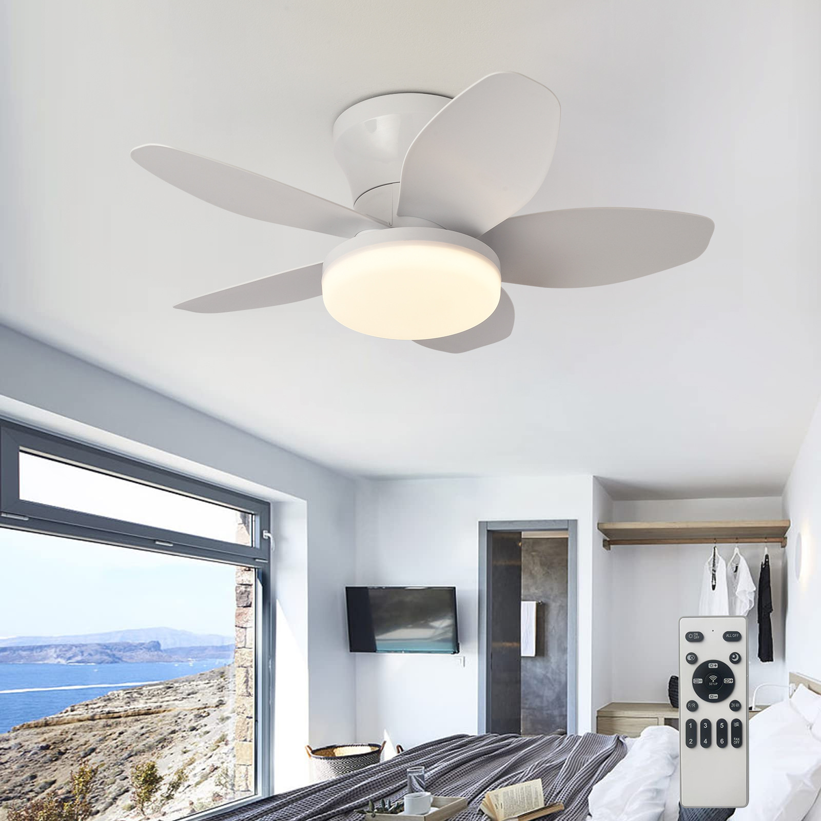 Retro LED Ceiling Fan Light Mu - Decor Lighting Ceiling Fans 评论和价格