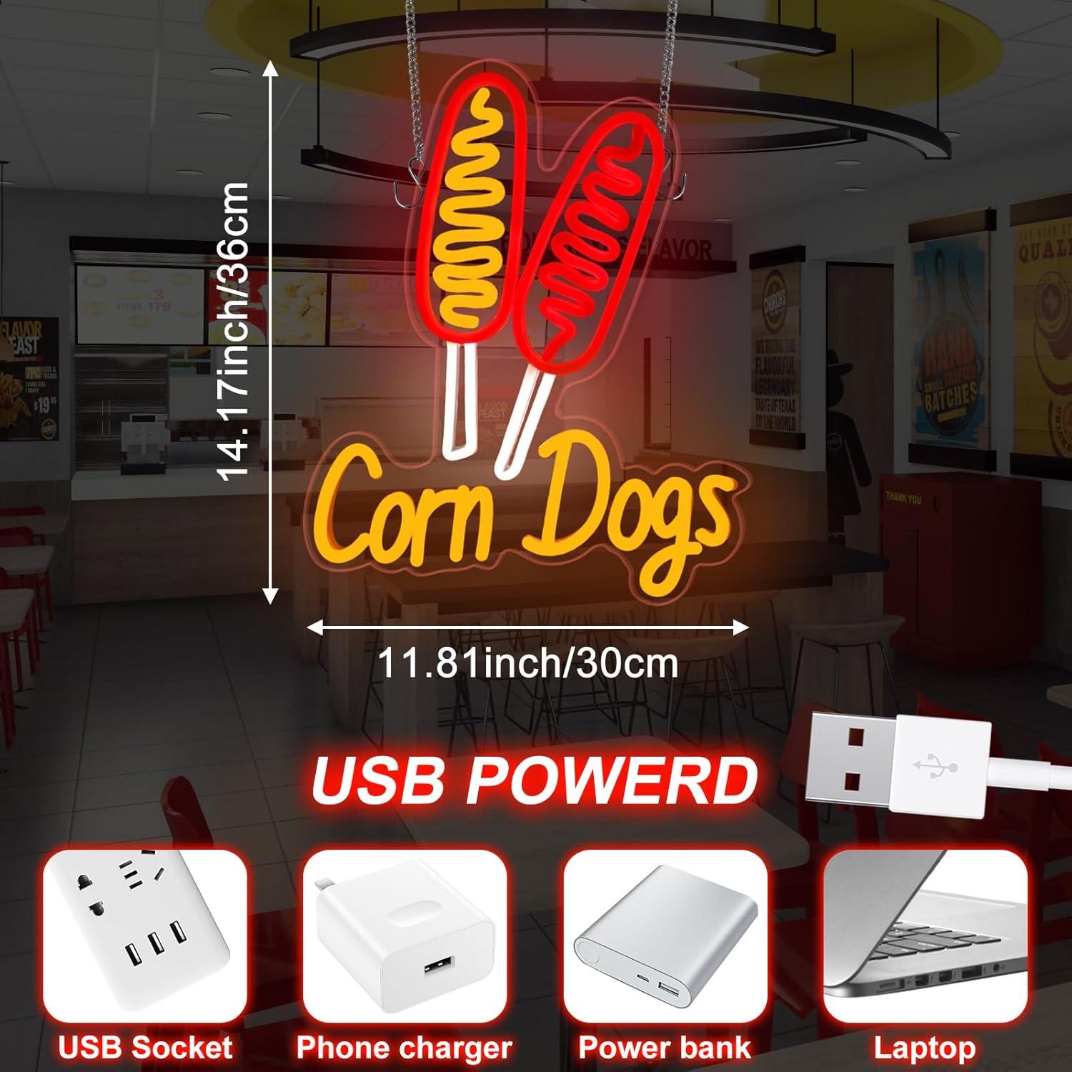 Corn Dog Neon Sign Snack USB D - Lighting Decor For Wedding 评论和价格
